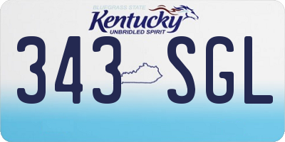 KY license plate 343SGL