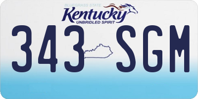 KY license plate 343SGM