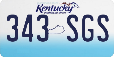 KY license plate 343SGS