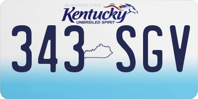 KY license plate 343SGV
