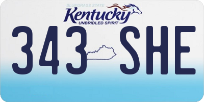 KY license plate 343SHE