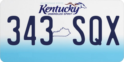 KY license plate 343SQX