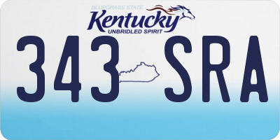 KY license plate 343SRA