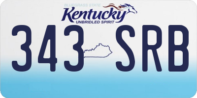 KY license plate 343SRB