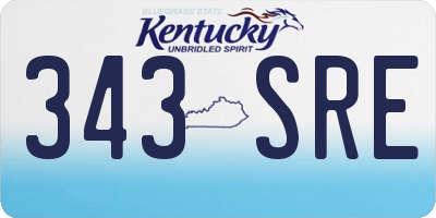 KY license plate 343SRE