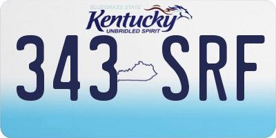KY license plate 343SRF