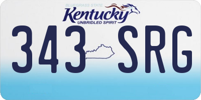 KY license plate 343SRG
