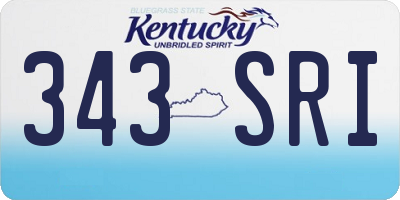 KY license plate 343SRI