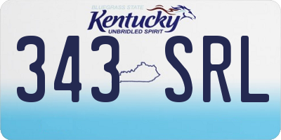 KY license plate 343SRL