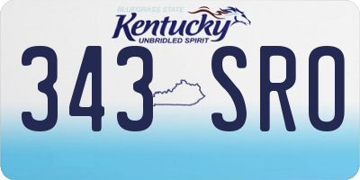 KY license plate 343SRO
