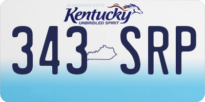 KY license plate 343SRP