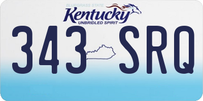 KY license plate 343SRQ