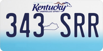 KY license plate 343SRR