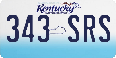 KY license plate 343SRS