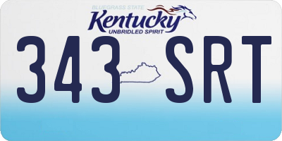 KY license plate 343SRT