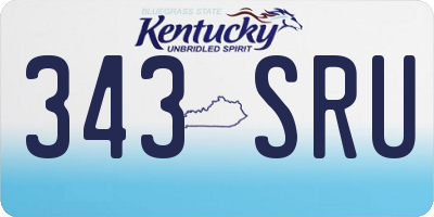 KY license plate 343SRU