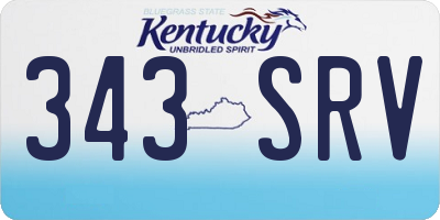 KY license plate 343SRV