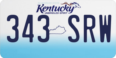 KY license plate 343SRW
