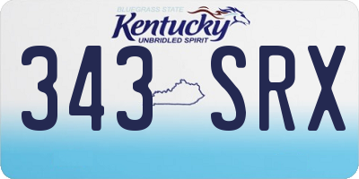 KY license plate 343SRX