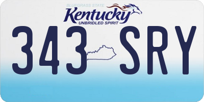 KY license plate 343SRY