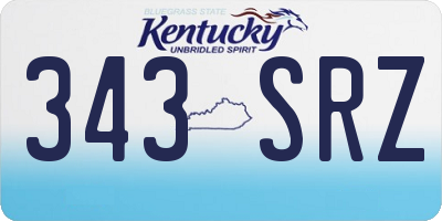 KY license plate 343SRZ