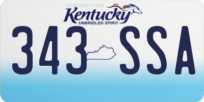 KY license plate 343SSA
