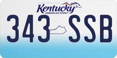 KY license plate 343SSB