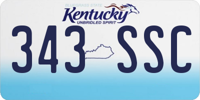 KY license plate 343SSC