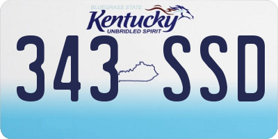 KY license plate 343SSD