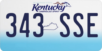 KY license plate 343SSE