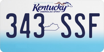 KY license plate 343SSF