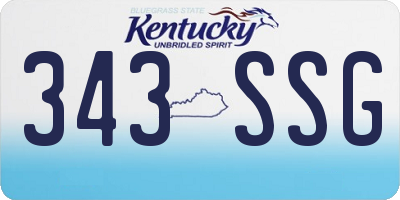 KY license plate 343SSG