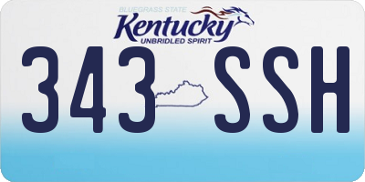 KY license plate 343SSH