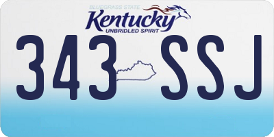 KY license plate 343SSJ