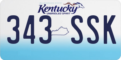 KY license plate 343SSK