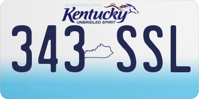 KY license plate 343SSL