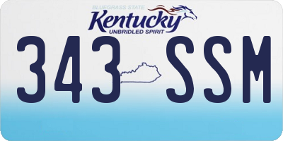 KY license plate 343SSM