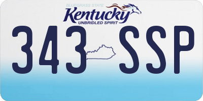 KY license plate 343SSP