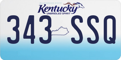 KY license plate 343SSQ