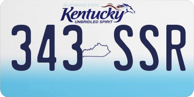 KY license plate 343SSR