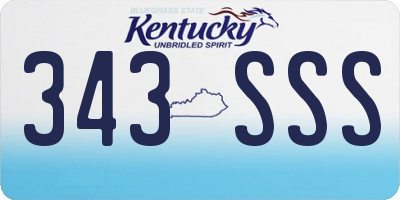 KY license plate 343SSS