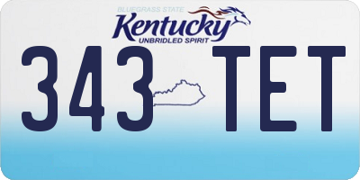 KY license plate 343TET