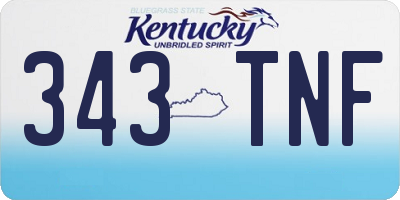 KY license plate 343TNF