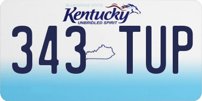 KY license plate 343TUP
