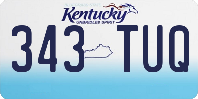 KY license plate 343TUQ