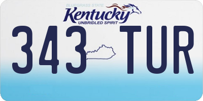KY license plate 343TUR