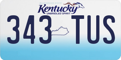KY license plate 343TUS