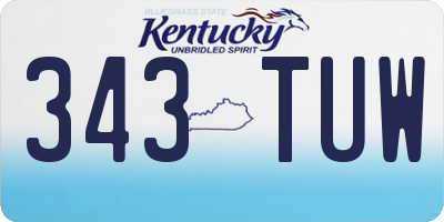 KY license plate 343TUW