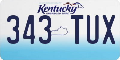 KY license plate 343TUX
