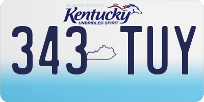 KY license plate 343TUY